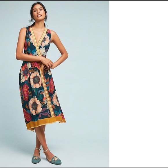 NWT New Anthropologie Maeve Botanica Midi Dress - Picture 3 of 5